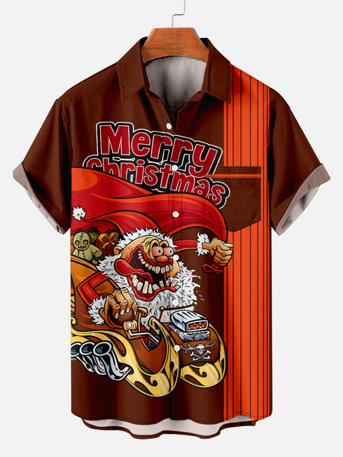 Men's Christmas Funny Graphic Short Sleeve Hawaiian Shirt